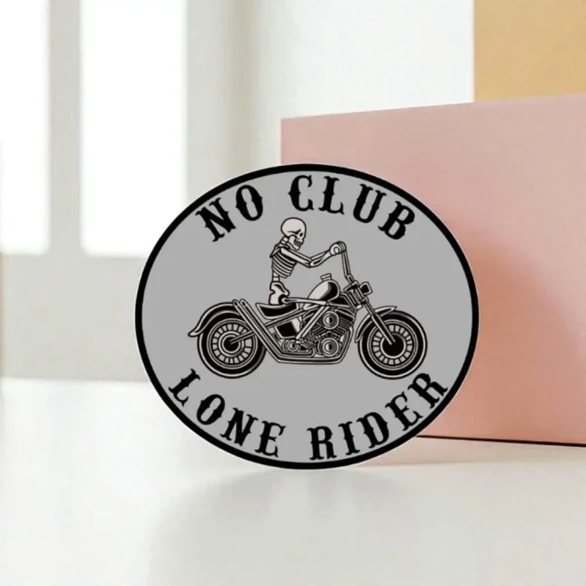Sticker biker indépendant Autocollant « No Club » esprit indépendant pour motard