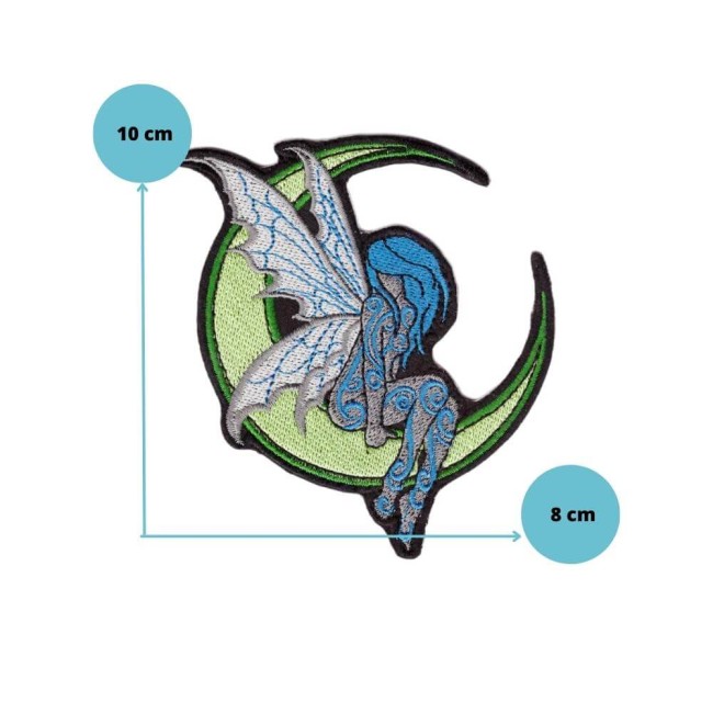 Patch brodé fée mesurant 10 cm de haut