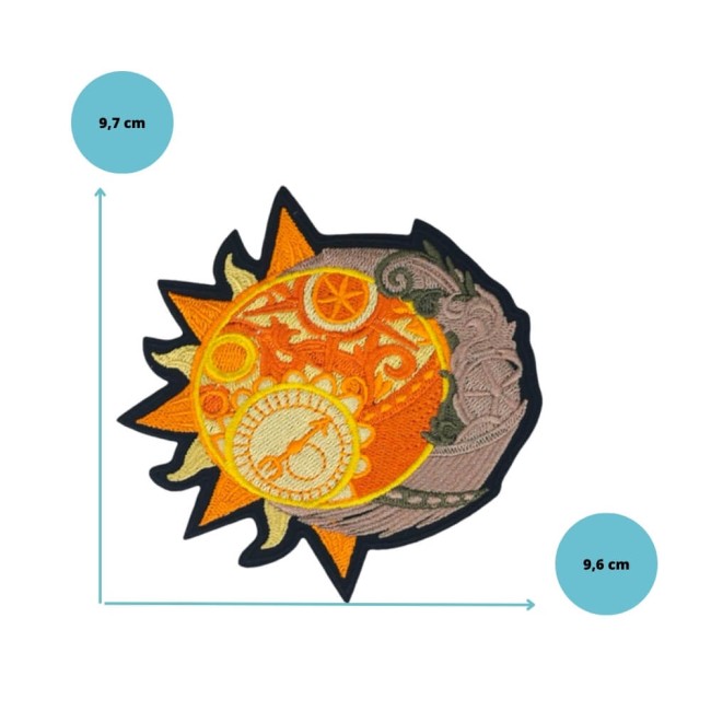 Patch Soleil & lune steampunk brodé