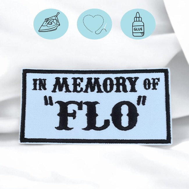 Exemple de personnalisation du patch I n Memory Of Écusson brodé pour rendre hommage à un proche