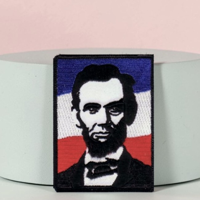 Patch brodé Abraham Lincoln, 7,3 cm