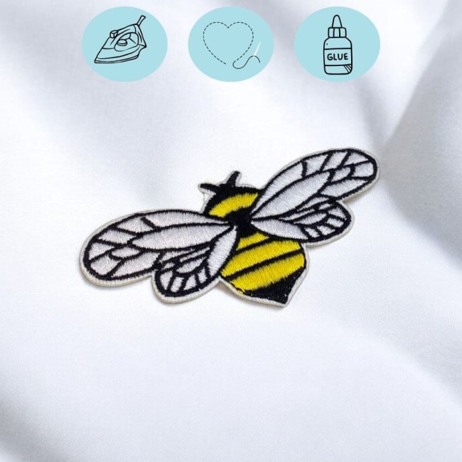 abeille jaune, blanche et noire à coudre ou à coller