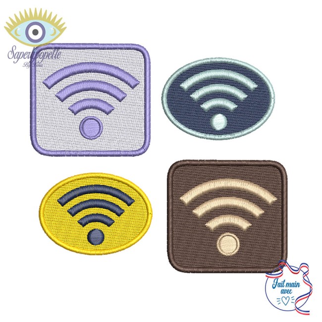 Patch thermocollant symbole WIFI avec couleur de votre choix Customisation sac ou veste avec patch WiFi