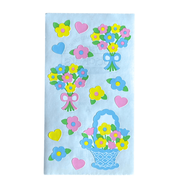 Lot de 3 planches de stickers rétro Frances Meyer pour scrapbooking, carterie créative, album Stickers vintage 90s fleurs