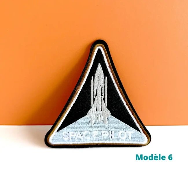 Space Pilot brodé, 9,5 x 9,5 cm Ecusson espace thermocollant