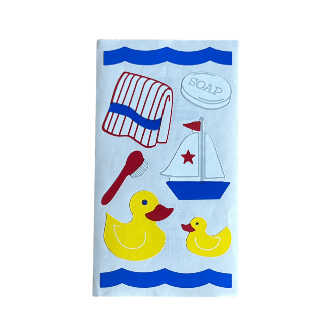 Lot de 3 planches de stickers rétro Frances Meyer pour scrapbooking, carterie créative, album Stickers vintage 90s bain de bébé