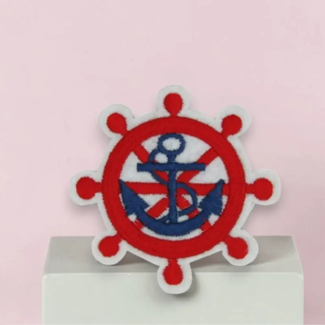 Patch ancre, barre à roue, écusson thermocollant