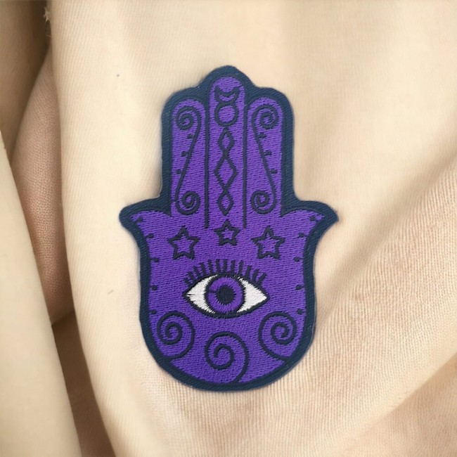Symbole de protection brodé contre le mauvais œil Écusson brodé main de Fatma
