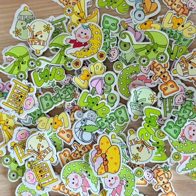Boutons en bois bébé