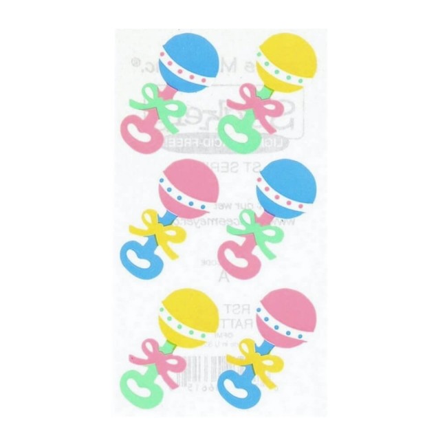 Lot de 3 planches de stickers rétro Frances Meyer pour scrapbooking, carterie créative, album Stickers vintage 90s hochets bébé