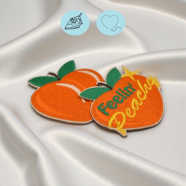 Patch pêche brodé thermocollant avec et sans texte