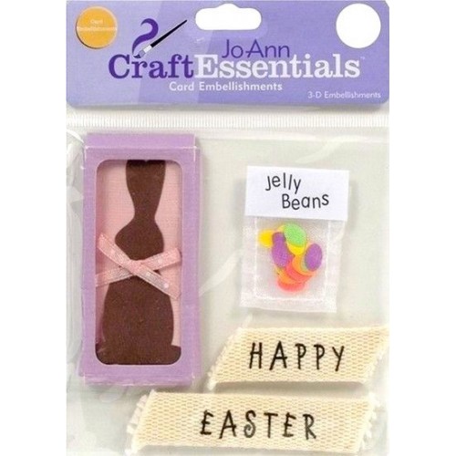 1 pack d'embellissements 3D Pâques Lapin JoAnn scrapbooking Embellissements 3D autocollans Pâques