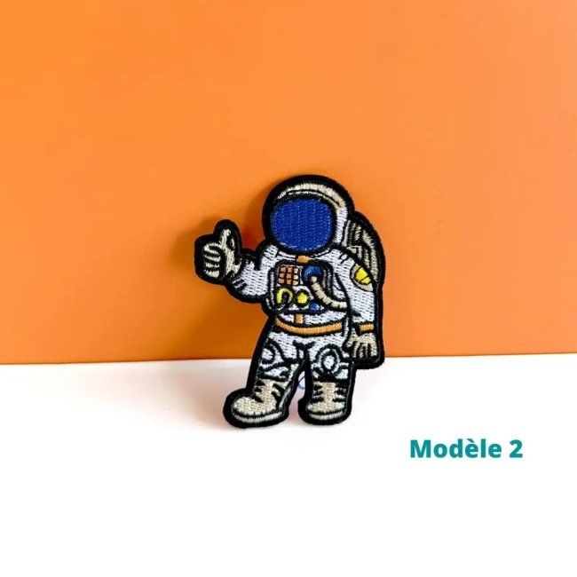 astronaute brodé, 7,6 x 5,4 cm Ecusson espace thermocollant