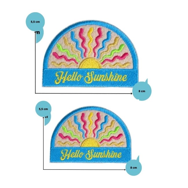 Broderie colorée patch Hello Sunshine