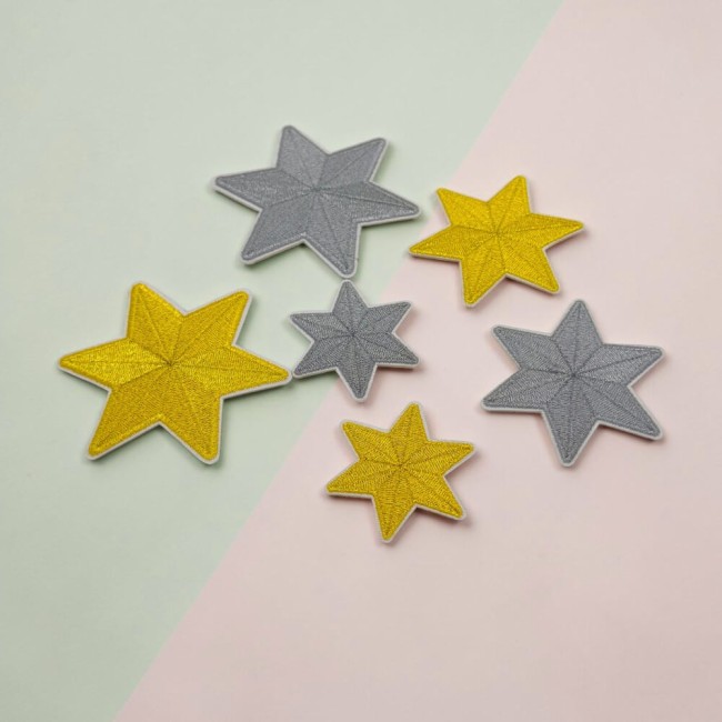 Ecusson personnalisé étoile 17 couleurs au choix Etoile brodé de fil métallique brillant - 17 coloris