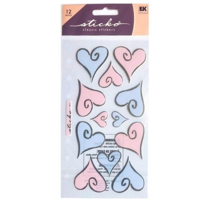 Sickers coeurs sticko Coeurs funky à coller