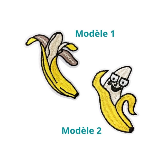 Choisissez votre patch banane brodé : version classique ou version décalée. Un écusson original pour customiser vêtements et accessoires.