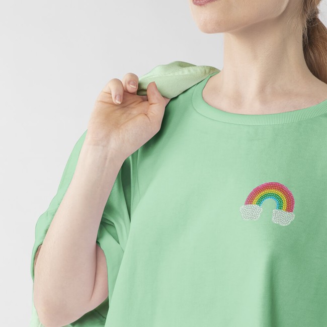 Ecusson arc-en-ciel avec strass mulicolores