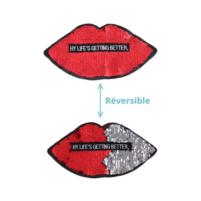 Patch original à coudre en forme de bouche