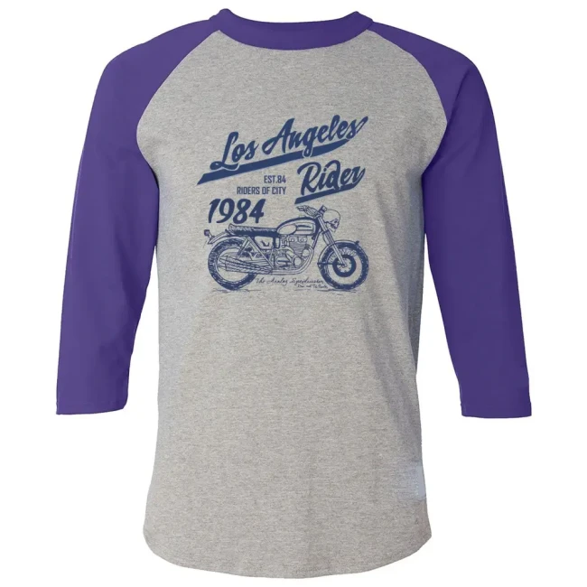 Tee-shirt customisé avec un transfert thermocollant RIDER Transfert Los Angeles 1984 sur un tee-shirt