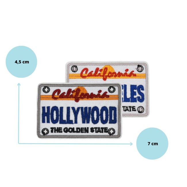 Patch brodé Hollywood style plaque d'immatriculation californienne