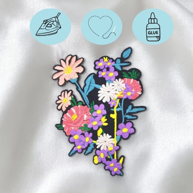Écusson bouquet de fleurs à coudre ou à coller
