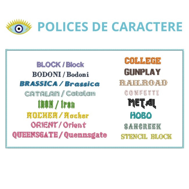 16 polices disponibles pour votre bannière personnalisée