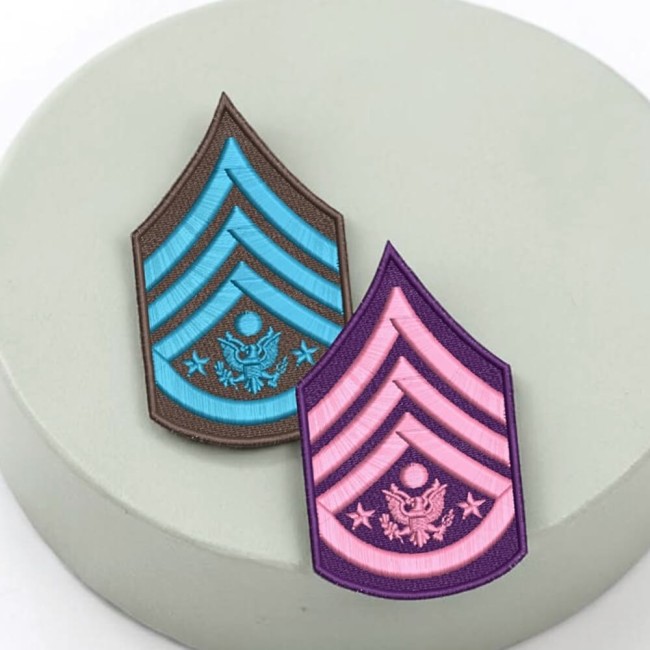 Patch militaire brodé Sergent Major personnalisé en doré