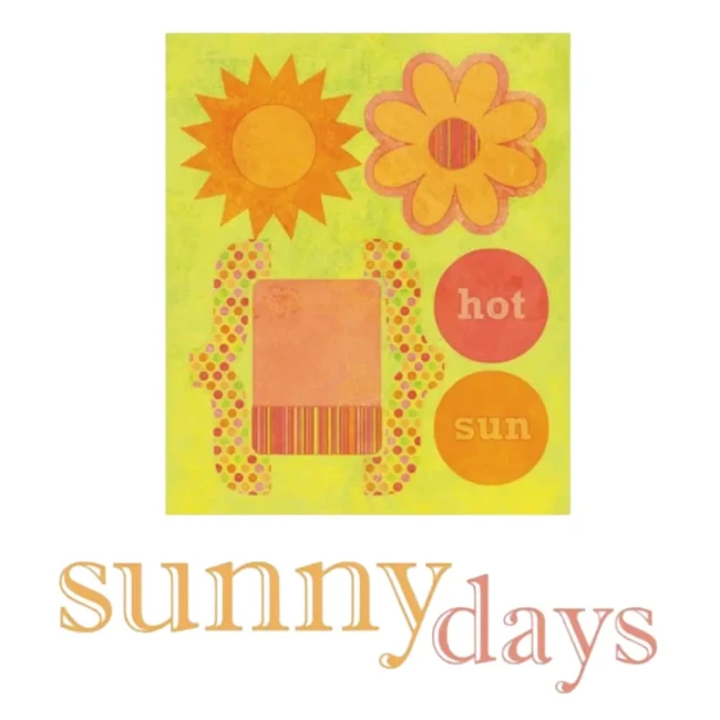 Embelissements sunny days papier cardstock fleurs