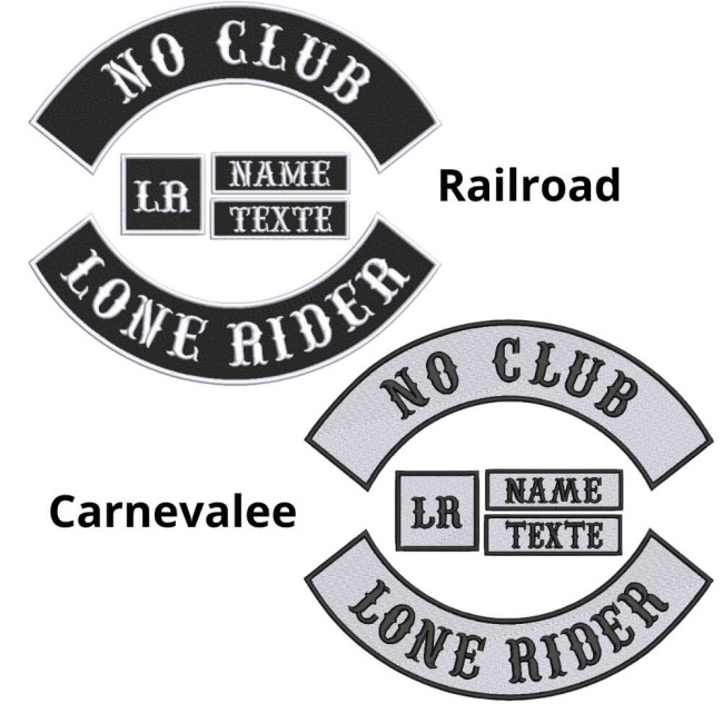Bannières dans les polices biker railroad et carnevalee