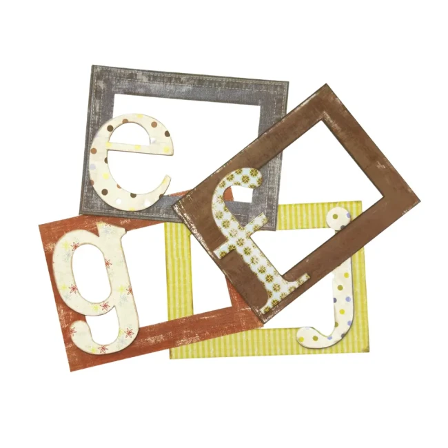 embellissements cadres alphabet monogram frames wild asparagus my minds eye saperlipopette 35 découpes cadres alphabet My MInd's eye scrapbooking