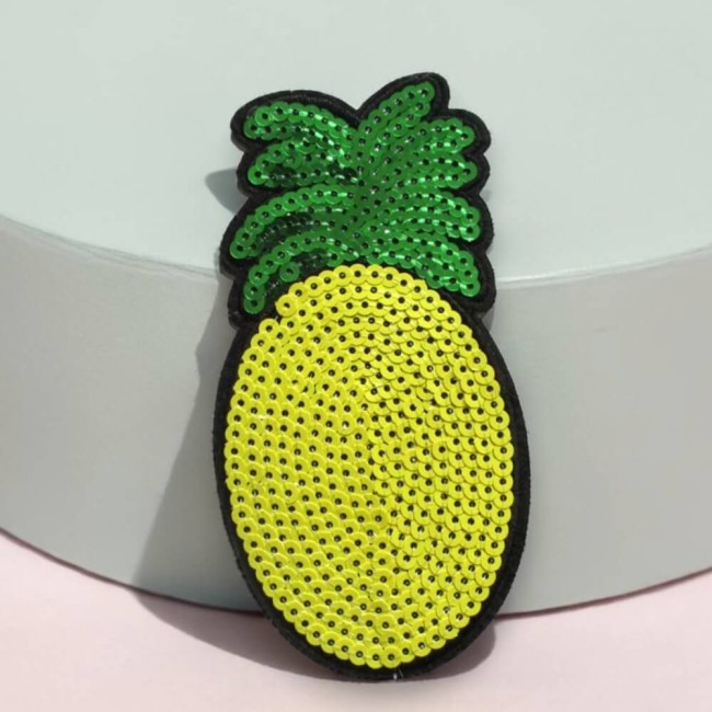 Patch brodé ananas à sequins 13,5 cm
