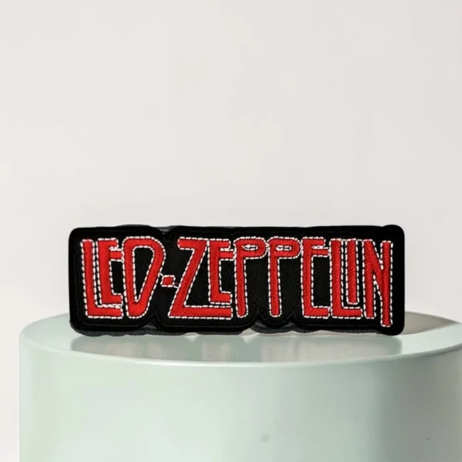 Écusson thermocollant Led Zeppelin rock Patch brodé Led Zeppelin rouge et blanc sur fond noir
