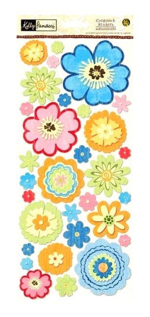Stickers fleurs rétro, autocollants cardstock kelly panacci stickers fleurs
