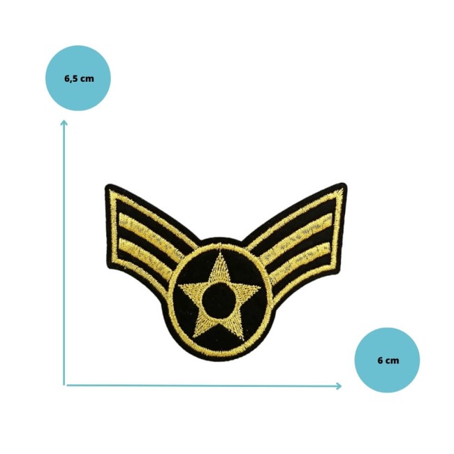 Galon militaire doré avec étoile brodée