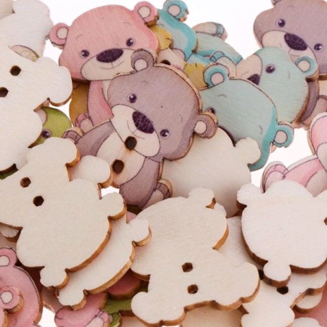 zoom sur les boutons oursons