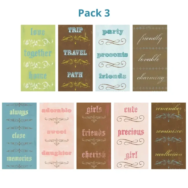 Pack d'embellisements cardstock vintage pour vos projets de scrapbooking ou carterie créative Embellissements découpes My MInd's eye - pack 3 9 cartes