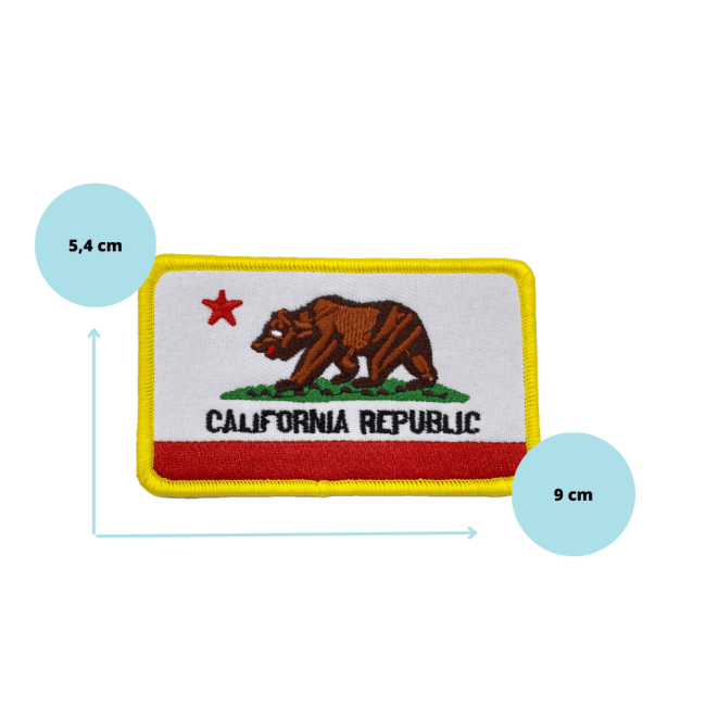 Patch brodé style blason California Republic à poser sur textile