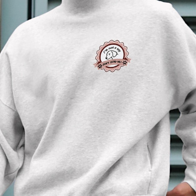 Sweatshirt homme avec patch brodé chien - message 