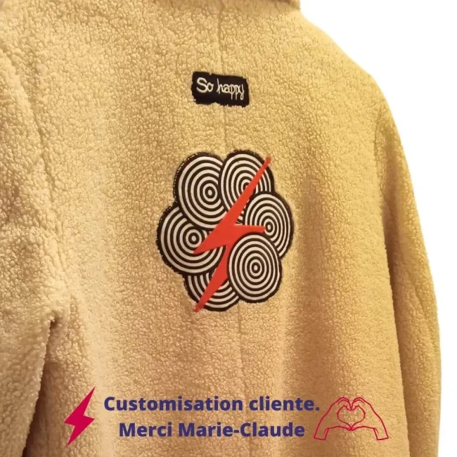 Customisation client du grand écusson cercles hypnotiques Grand patch cercles hypnotiques rock