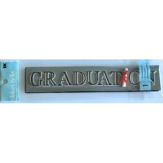 Embellissement graduation de Jolee’s by you pour scrap et carterie. Collection rare EK Success. Embellissement Graduation - Diplôme 16 cm de long