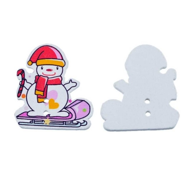 Bonhomme de neige en bois 3,5 cm de haut e 3,1 cm de large