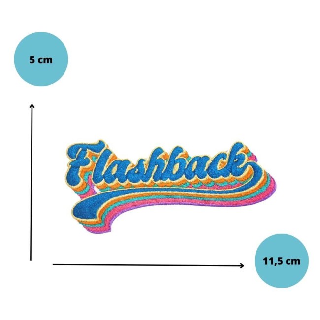 Broderie thermocollante colorée style rétro Patch Flashback customisation vêtement