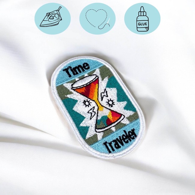 Écusson thermocollant Time Traveler facile à appliquer au fer