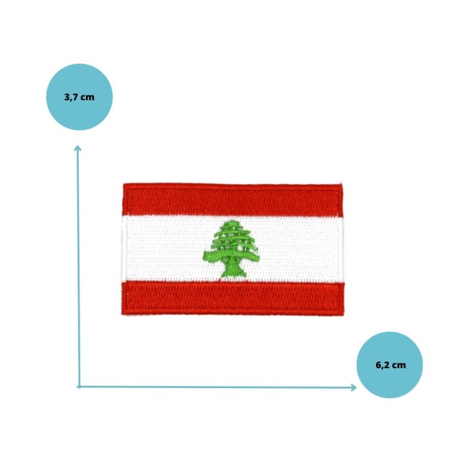 Patch thermocollant Liban 6,2 x 3,7 cm, prêt à poser