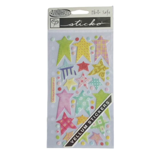 Autocollants étoiles pour tous vos projets de scrapbooking ou décoration de cartes Stickers étoiles en vélin, Sticko scrapbooking