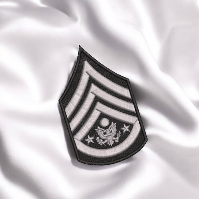 Galon brodé de l’armée américaine avec aigle et étoiles argenté