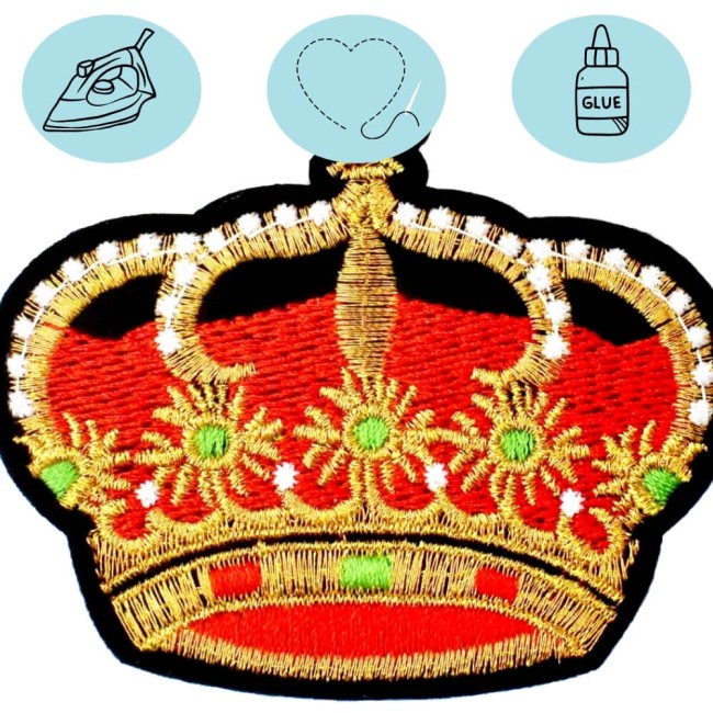 Broderie couronne style monarchie à repasser ou à coudre