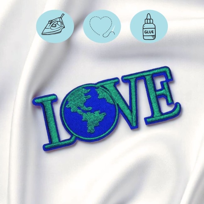 Écusson LOVE Terre à coudre ou à thermocoller