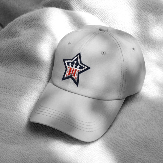 Écusson thermocollant USA pour casquette Patch étoile USA sur casquette grise